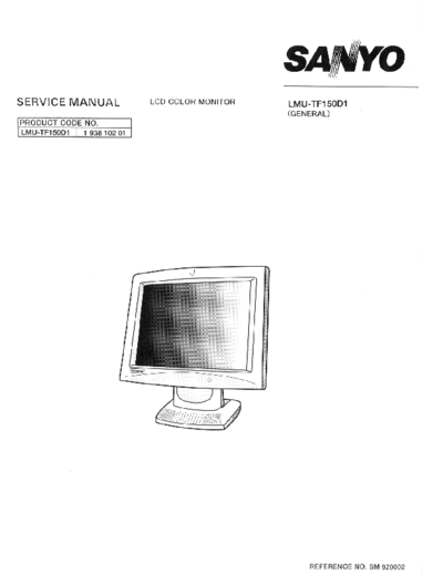 Sanyo LMU-TF150D1 LMU-TF150D1 Sanyo LCD color monitor Service Manuall